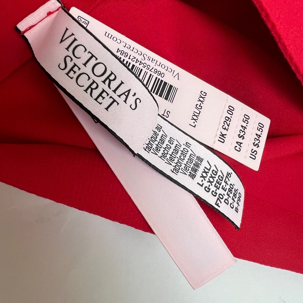 Victoria's Secret Red Seamless Lounge Bralette L-XXL New With Tags CC 86Q4 - Picture 7 of 9